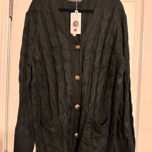 Women's Black Cable Knit Sweater